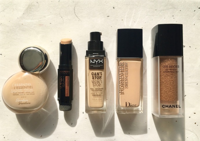 can't stop won't stop full coverage foundation NYX l'essentiel guerlain foundcealer bourjois forever skin glow dior les beiges water fresh tint chanel
